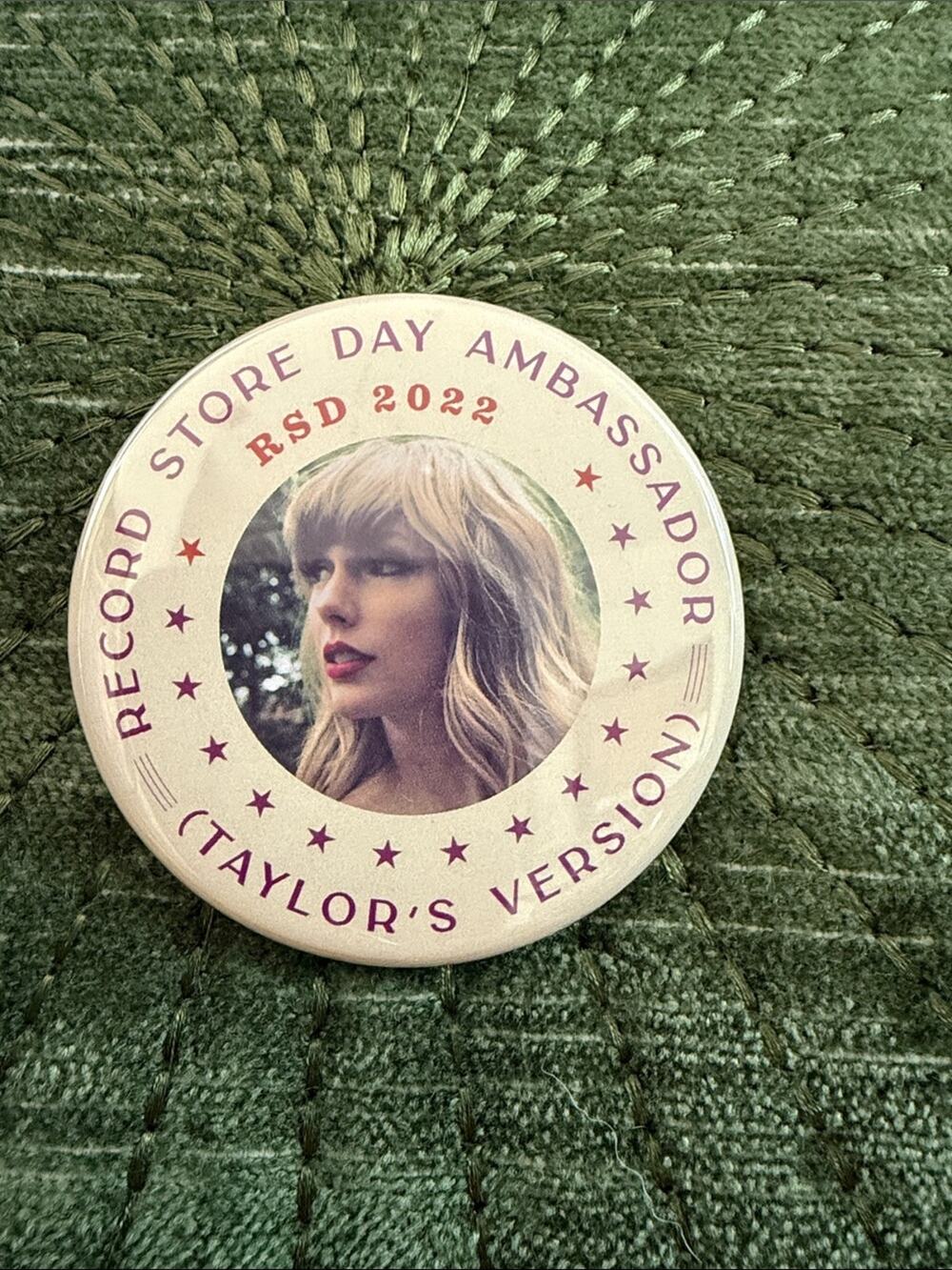 Taylor Swift 2022 RSD Record Store Day Ambassador Pin Taylor’s Version
